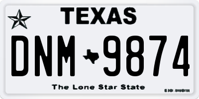TX license plate DNM9874