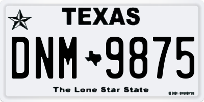 TX license plate DNM9875