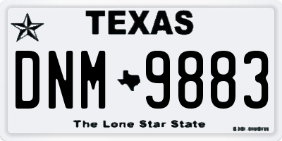 TX license plate DNM9883