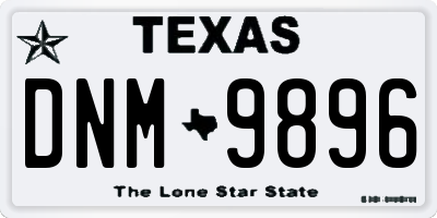 TX license plate DNM9896