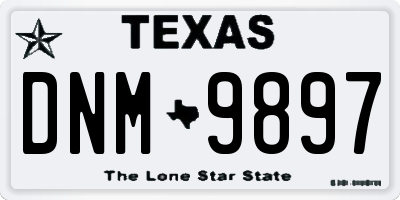 TX license plate DNM9897