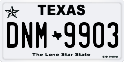 TX license plate DNM9903