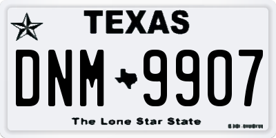 TX license plate DNM9907