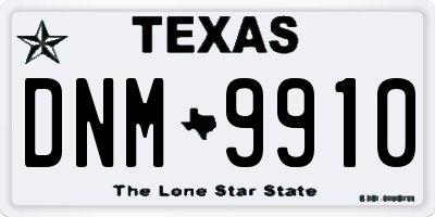 TX license plate DNM9910