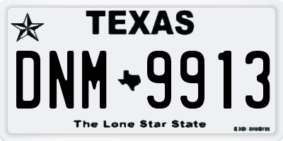 TX license plate DNM9913