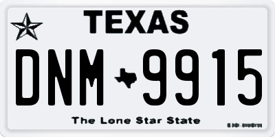 TX license plate DNM9915