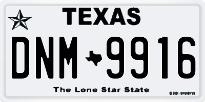 TX license plate DNM9916
