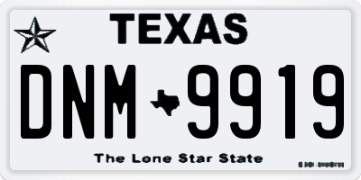 TX license plate DNM9919