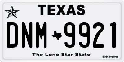TX license plate DNM9921