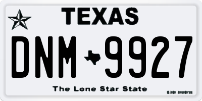 TX license plate DNM9927