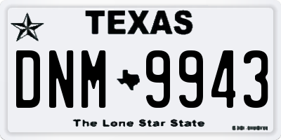 TX license plate DNM9943