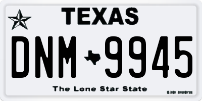 TX license plate DNM9945