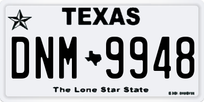 TX license plate DNM9948