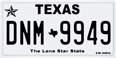 TX license plate DNM9949