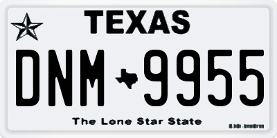 TX license plate DNM9955