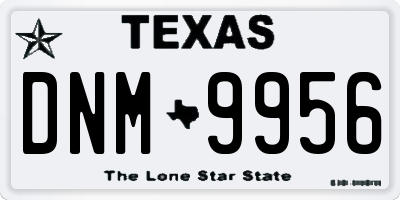 TX license plate DNM9956