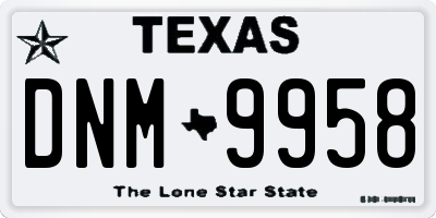 TX license plate DNM9958