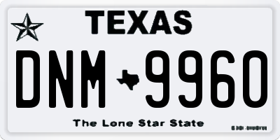 TX license plate DNM9960