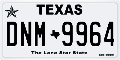 TX license plate DNM9964