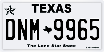 TX license plate DNM9965