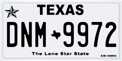 TX license plate DNM9972