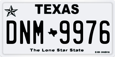TX license plate DNM9976