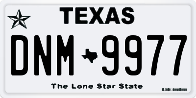 TX license plate DNM9977