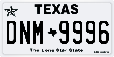 TX license plate DNM9996