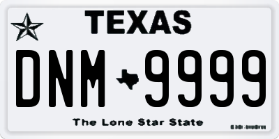 TX license plate DNM9999