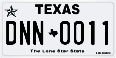 TX license plate DNN0011