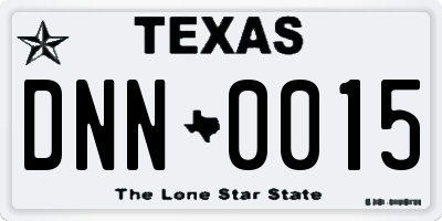 TX license plate DNN0015
