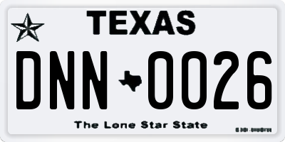 TX license plate DNN0026