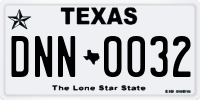 TX license plate DNN0032