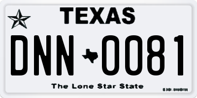 TX license plate DNN0081