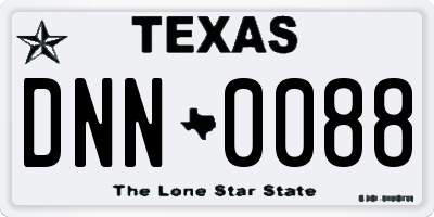 TX license plate DNN0088
