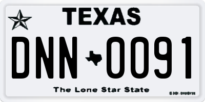 TX license plate DNN0091