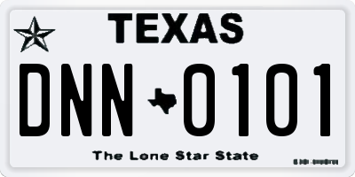 TX license plate DNN0101