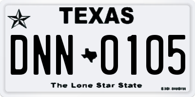TX license plate DNN0105