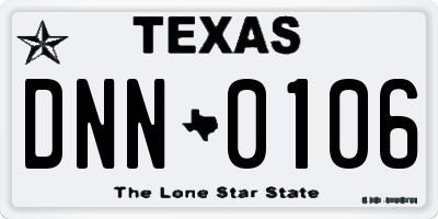 TX license plate DNN0106