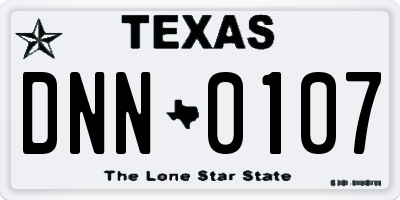 TX license plate DNN0107