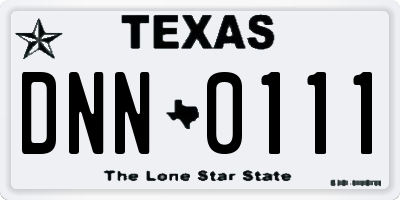TX license plate DNN0111