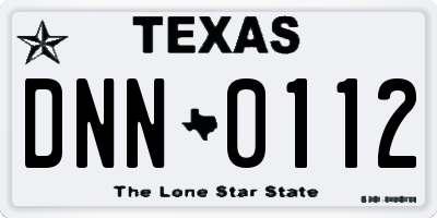 TX license plate DNN0112