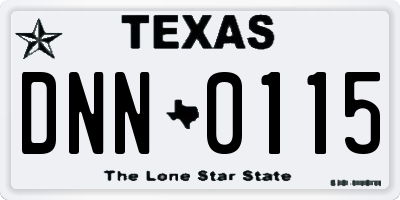 TX license plate DNN0115