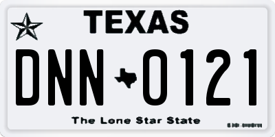TX license plate DNN0121