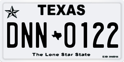 TX license plate DNN0122