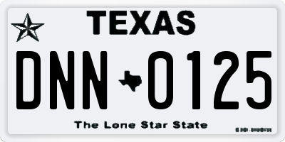 TX license plate DNN0125