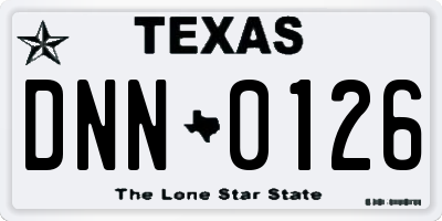 TX license plate DNN0126
