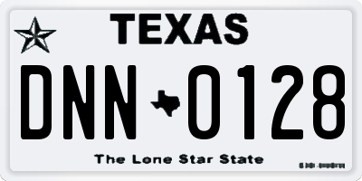 TX license plate DNN0128