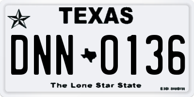 TX license plate DNN0136