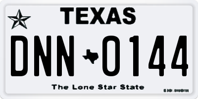 TX license plate DNN0144
